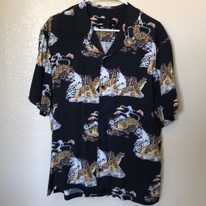 All saints relaxed fit bowling shirt